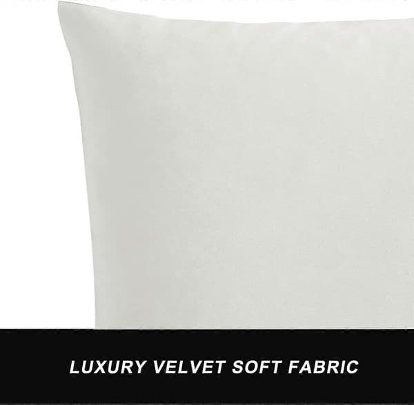 Sammet Kuddfodral 45 x 45 cm Dekorativa Prydnadskuddar för Soffa Sovrum Vardagsrum 2-pack White 18x18 Inches