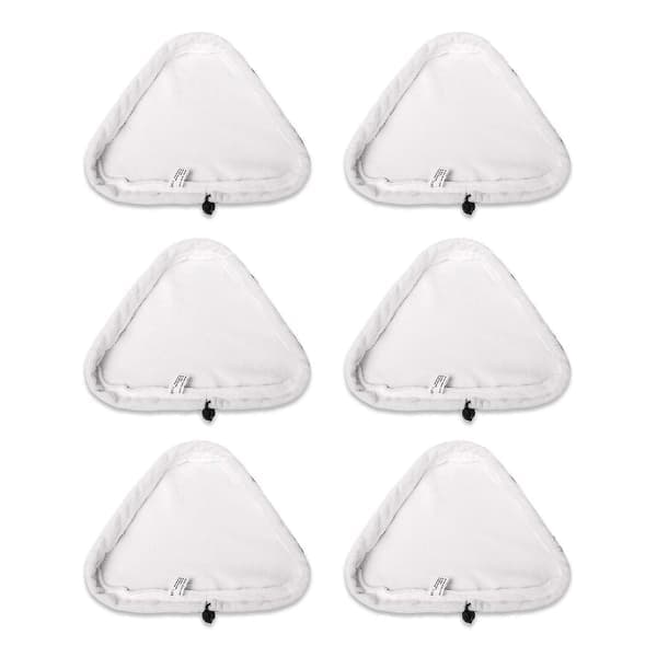 6 stk. universelle vaskbare trekantede mikrofiberrengøringspuder vaskbare klude til X5 dampmopper og H2o