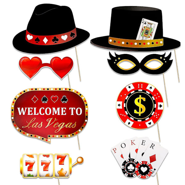 Las Vegas Casino Fotoboks Rekvisitter Sjov Diy Poker Tema Selfie Rekvisitter Kit