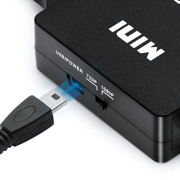 RCA-HDMI-sovitin / signaalimuunnin, musta black