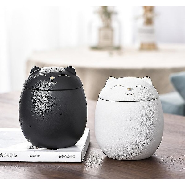 Katte Urner Til Aske Dyre Urner Til Katte Aske Urne, Mindesmærke Pet Urner Kat 3\" X 3.2\" Kæledyrs Kremering Urner Black