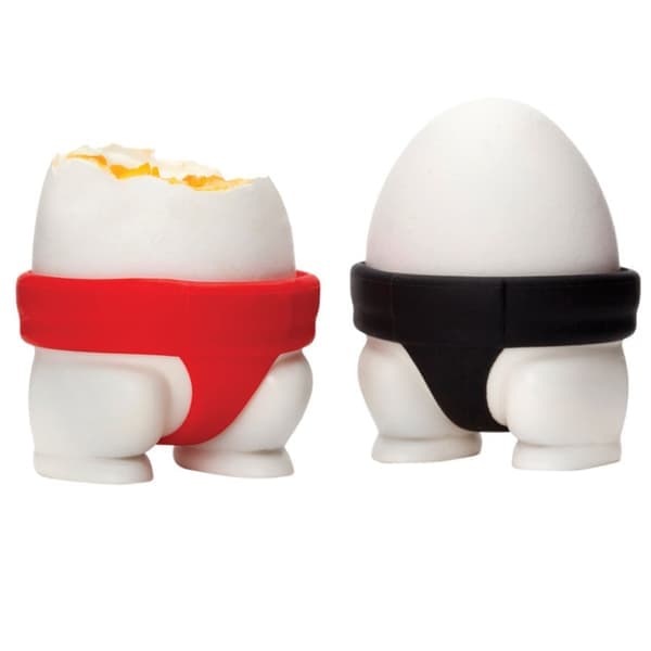 Äggkopp, 4-delars äggkopp silikagel äggkopp sumo äggkopp set barn äggkopp, 6 * 5,5 * 4 cm, lämplig för hem och restaurang pack hårdkokt