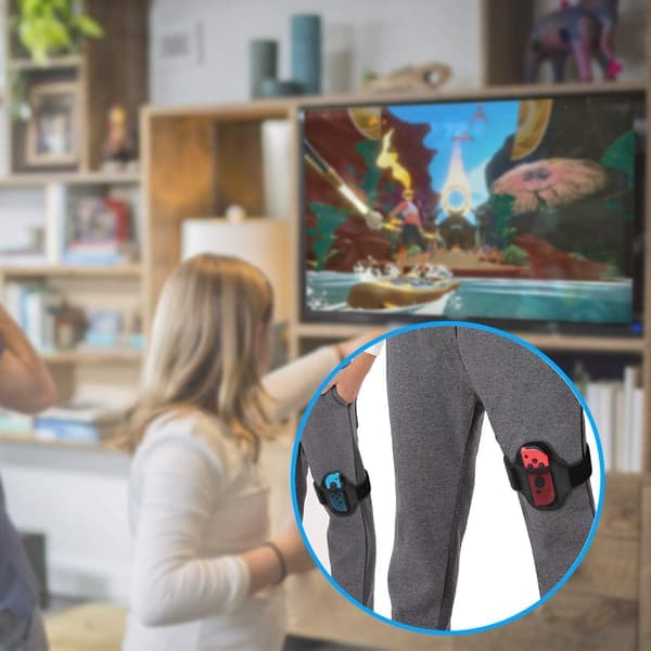 2-pak justerbare benstropper til Nintendo Switch RingFit Adventure – åndbart materiale, behagelig beskyttelse til JoyCon under træning