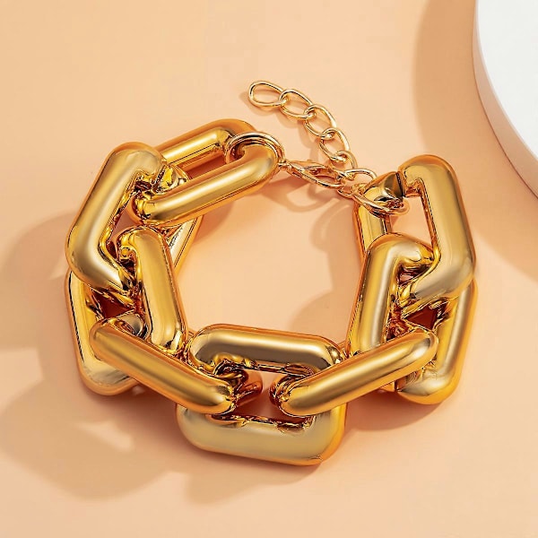Shixin Hip Hop Overdrevet Tyk Led Kæde Armbånd Til Kvinder Ccb Materiale Store Brede Armbånd Mode Hånd Kæder Smykker S03-1