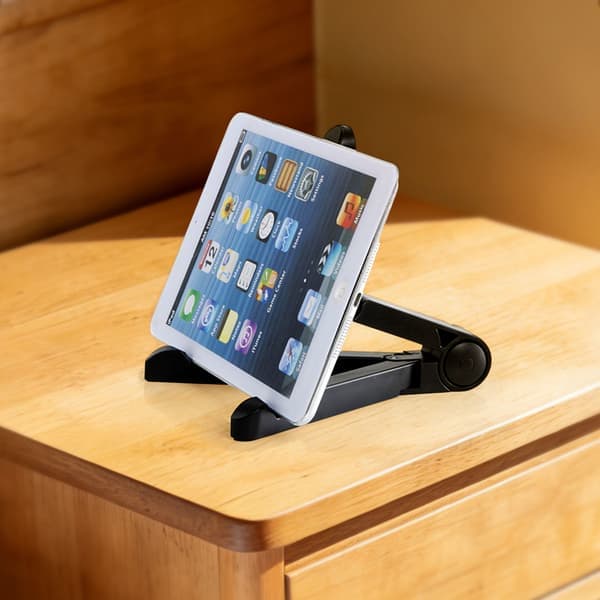 Justerbart tabletstativ, foldbart telefonstativ til skrivebord sort sort