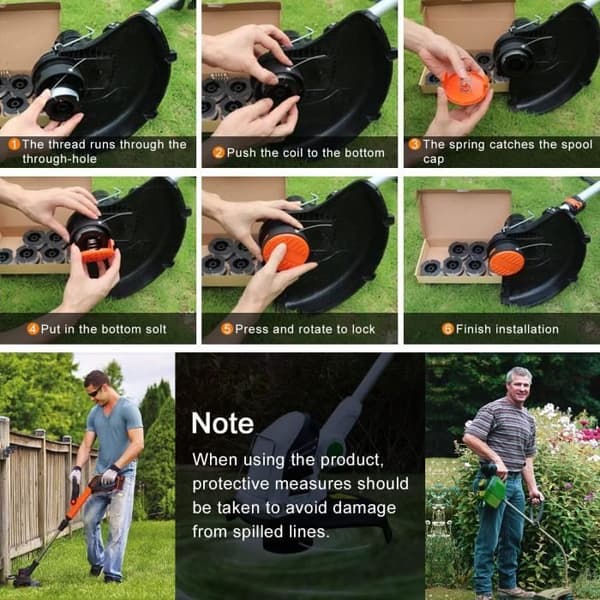 Black & Decker Trådspole - 6 Spoler - Spoledeksel - Fjær Inkludert