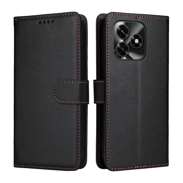 RFID-telefonfodral för Honor X5c Plus med handledsrem och kortplats svart