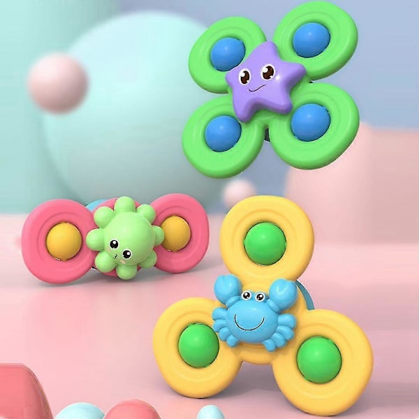 3 stk. Sugekopp Fidget Spinner for Babyer Sugekopp Spinner Leker Babyleker, Baby Fidget Spinner Sugekopp