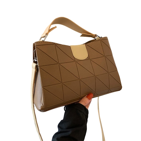 Dam Crossbody Axelväska Enkla Handväskor Med Dragkedja Innerficka Khaki