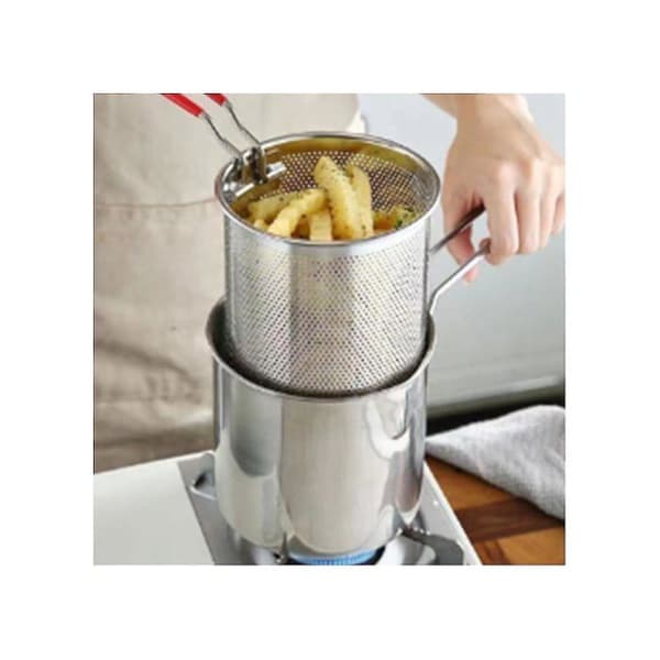 Frituregryde i rustfrit stål til tempura, pommes frites, kylling osv. med si