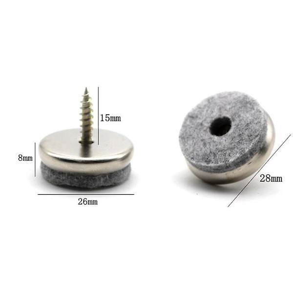 32 stk. stoleglidere, 28 mm diameter stoleglidere. Møbelglidere med 5 mm tykke filtpude er ideelle til beskyttelse af stoleben, med nem installation af Sc