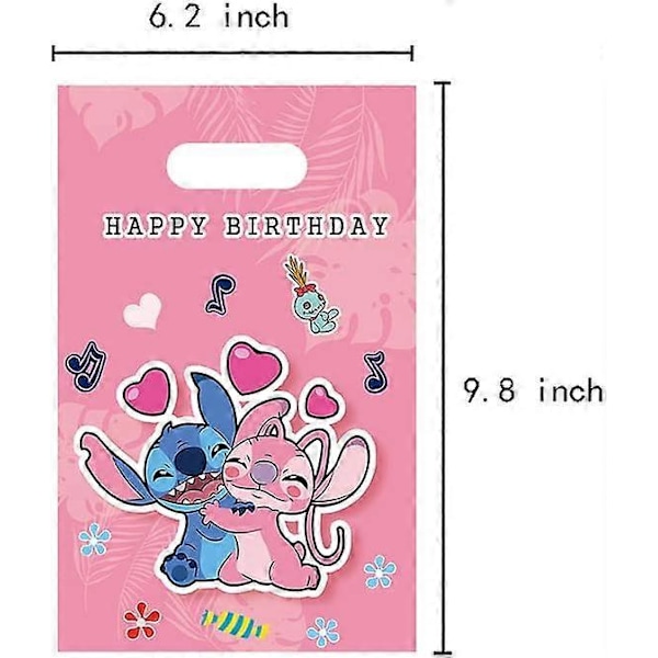 30 kpl Lilo ja Stitch -syntymäpäiväjuhlien lahjakassit, karkkipussit, herkkupussit, Lilo ja Stitch -syntymäpäiväjuhlatarvikkeet koristeet (30 kpl)