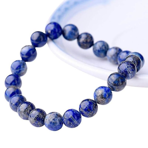 Luonnolliset 8mm Lapis Lazuli Helmet Rannekorut Unisex Elastinen Rannekoru Korut Lahjat