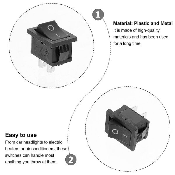 10 st Båtswitch Mini Rocker Liten Switch Ljusswitch Tryckknapp Ys Switch The Switch