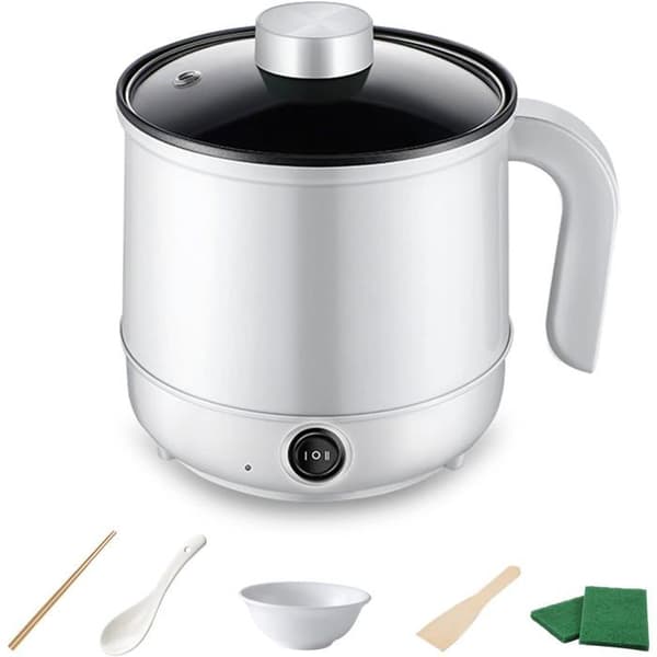 ®RisingFF Multifunksjonell elektrisk dampkoker, ideell for nudler, pasta, egg og suppe (hvit)