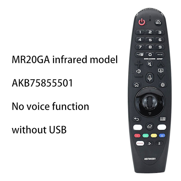 Akb75855501 Mr20ga Infrarød erstatningsfjernkontrollkommandør passer til Smart TV
