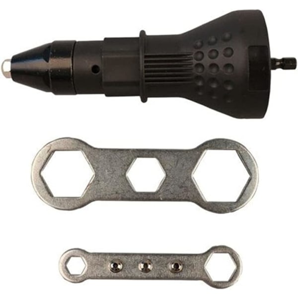 Trådløs elektrisk drillnaglepistoladaptersett Naglemutterboradapter Nagleverktøyinnsatsmutterverktøy (svart)