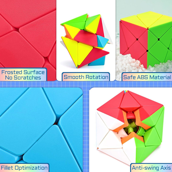 3×3 magisk hastighetskube aksekube klistremerkeløs glatt profesjonell puslekube 3D hjernetrim puslespill magisk leketøy pedagogiske raske kubeleker for barn, voksne