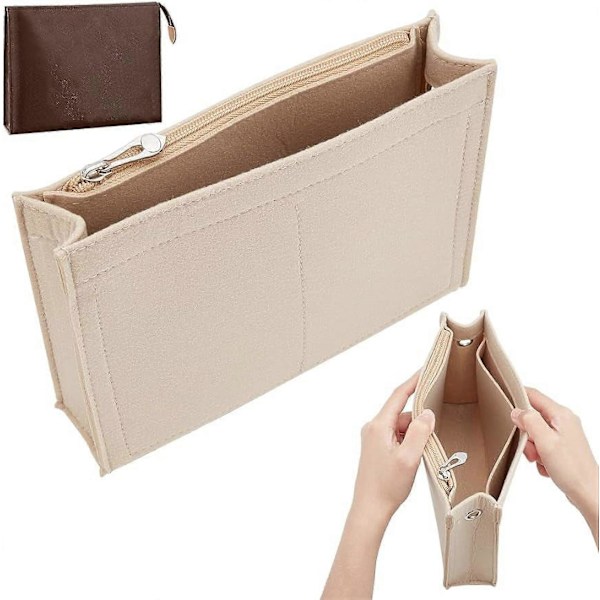 2 st Filtinsats Organizer för Handväska Multi Pocket Handväska Tote Shaper Toalettväska Fickor Insats Avdelare Organizer Väska i Väska Dragkedja Insats Väska Foder Fodral m