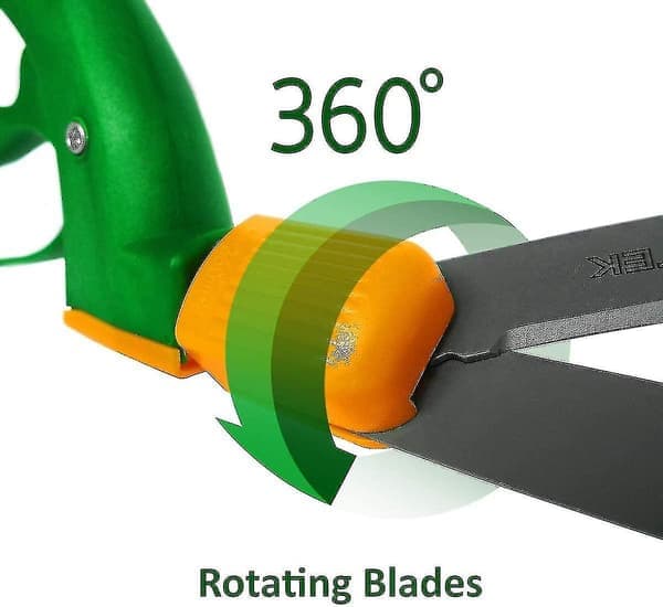 360° säädettävät ruohosakset. Ruohosakset Teflon-terillä, musta