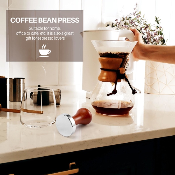 51mm Espresso Tamper Rustfrit Stål 304 Spring Coffee Pulver Press Flad Base Kaffe Pulver Bean Pr