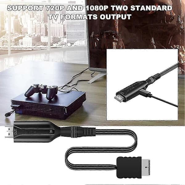 Til PlayStation 2 PS2 til HDMI-kompatibel adapterkabel HD RCA AV Audio Video