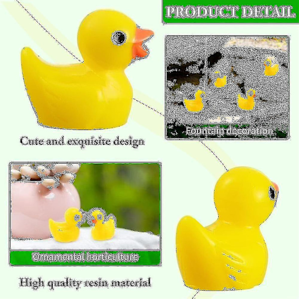 200 stk. Mini Gule Ender Andunger Små Ender Hage Landskap Akvarium Dukkehus Potteplanter Dekorasjon Lake Blue 10 PCS