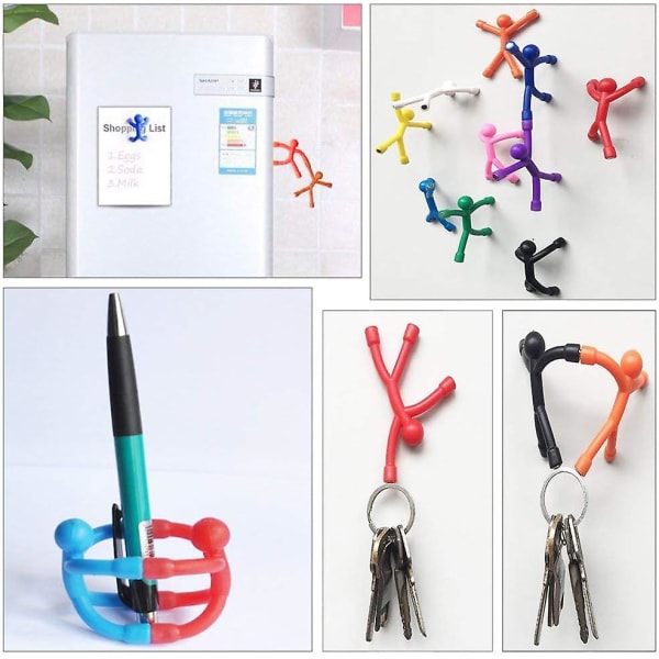 10 stk Novelty Mini Man køleskabsmagneter, søde gummimagneter til mænd Køleskabsmagneter magnetisk legetøj