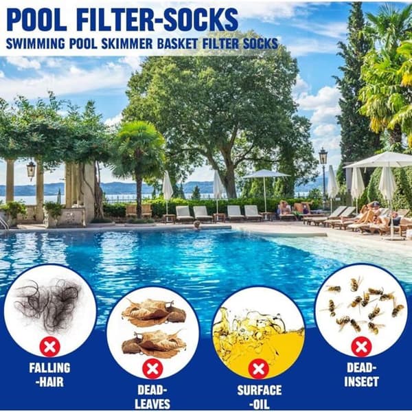 Poolskimmerstrumpor (30-pack) – elastiska nätstrumpor för poolskimmerkorgar