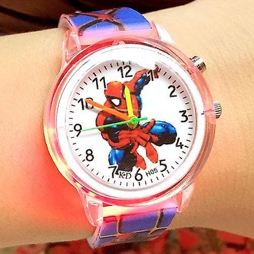 Spiderman Flash lasten kello, kellot nahka kvartsi W0026