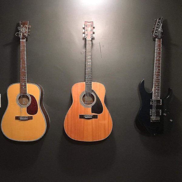 5-pack svart gitarrhängare Väggmonterad display med skruvar Passar gitarrer