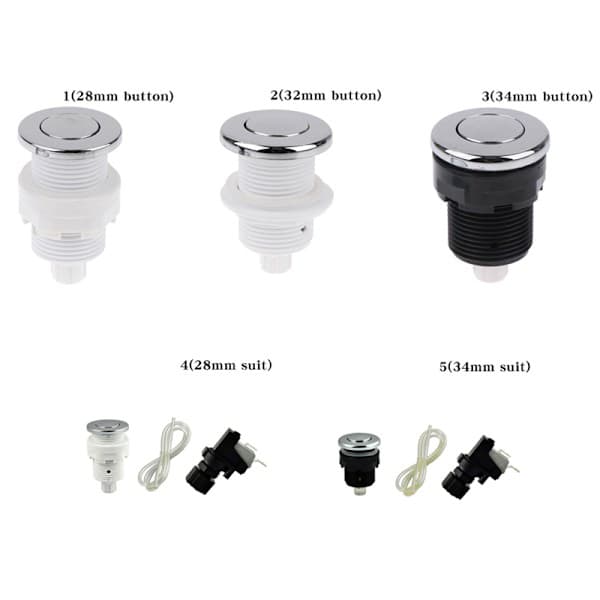 28/32mm Pneumatisk Av/På-trykknapp for badekar 32mm knapp 32mm button