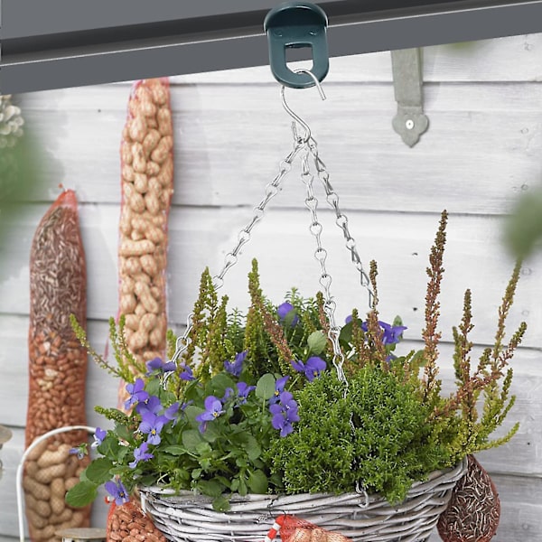 50 st växthuskrokar, hållbara plastklipp för växthus, växtblomkrukahållare klätterväxtstöd - växthustillbehör (grön)