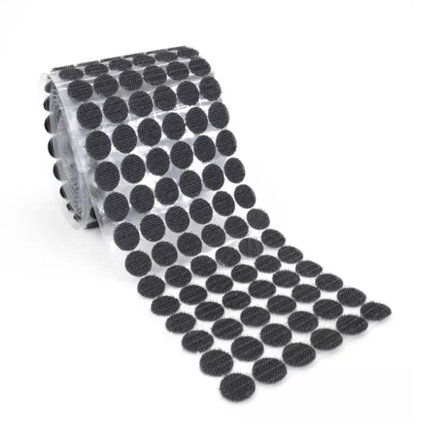 Runda självhäftande kardborreband (1 cm) 500-pack