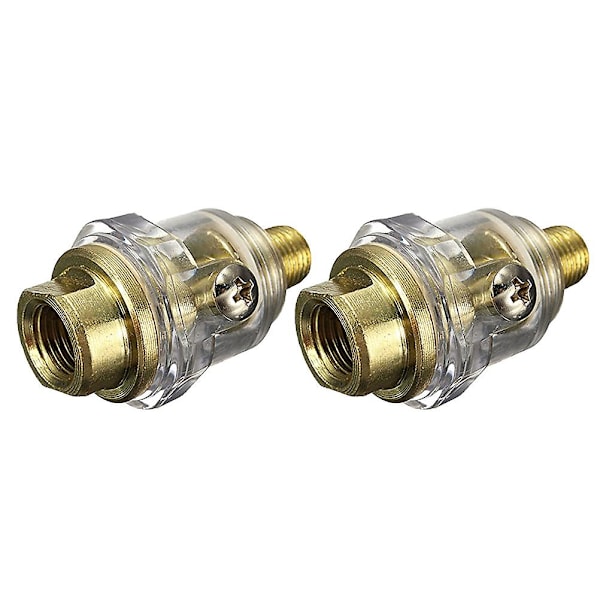 2pcs 1/4 Inch Mini In-line Oiler Lubricator For Air Compressor Pipe Tool