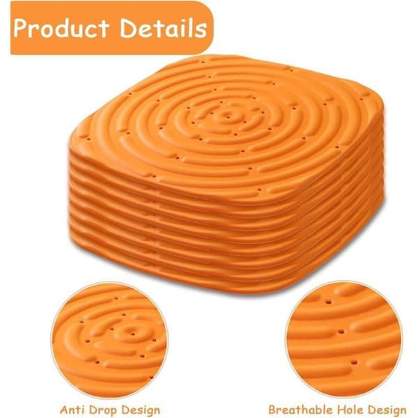 Vaskbare redeunderlag til høns, sæt med 8 (30x30 cm, orange), kan tilpasses til redekasser/hønsehuse
