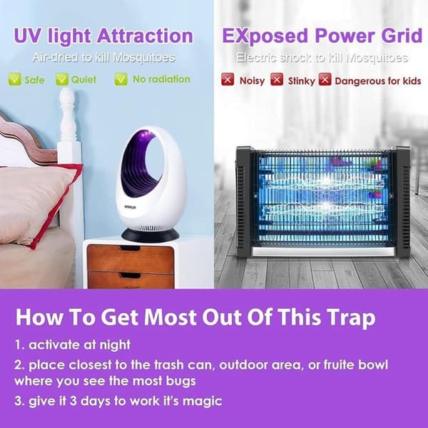 Elektrisk mygg- och flugdödare – USB-driven – för inom- och utomhusbruk