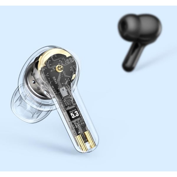 Smart touch, lang batterilevetid, tre-skjerms digital display, trådløse in-ear Bluetooth-hodetelefoner -