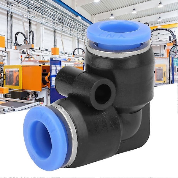10st Plast Liksidig Vinkel Snabbkoppling Pneumatisk Luftslang Rör Push-In Koppling Pv-8 (8mm)
