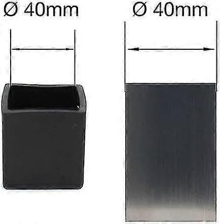 4 stk. firkantede gummiendestykker til stole, borde, møbelben (40 mm sorte)