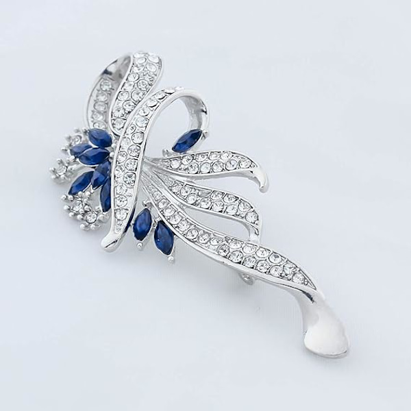 Skabt krystal fancy vintage stil broche pin til kvinder, piger, damer (blå)