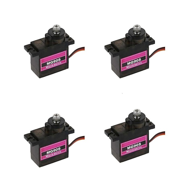 4 st MG90s Micro Metal Gear 9g Servo för RC-flygplan Helikopter Bil 360