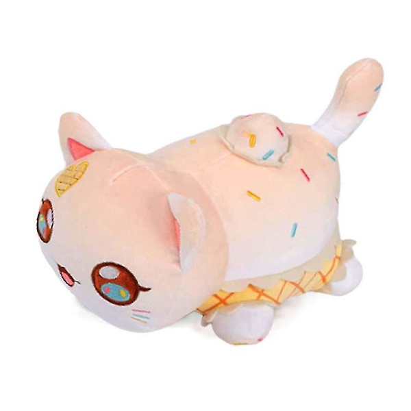 Aphmau Meows Katt Plyschleksak - Mjuk Meemeow Fylld Donut Katt, Kawaii Pommes Frites Och Cheeseburger Mat Plyschdocka - Perfekt Julklapp ice cream cat