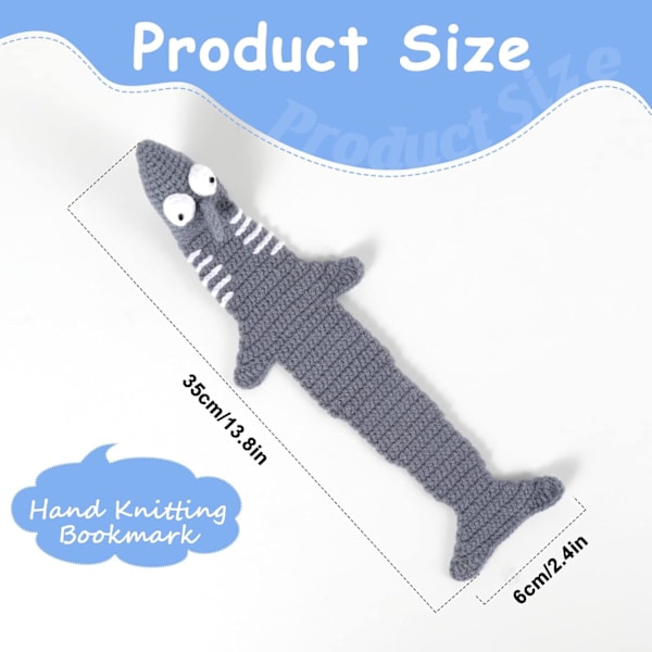 Virkade bokmärken födelsedagspresenter lärare julklappar till kvinnor julklappspåfyllnad mors dag alla hjärtans dag lärarapprecieringspresenter Shark