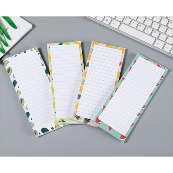 4-pack kylskåpsblock med fruktdesign magnetiska inköpslistor