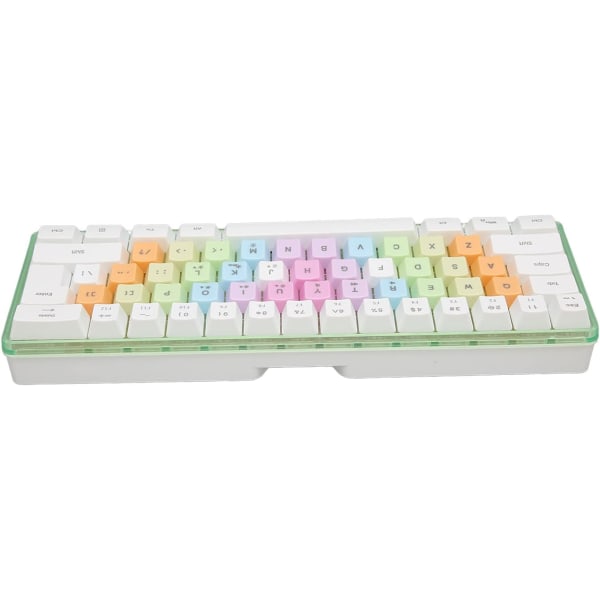 Spilltastatur, 60 prosent tastaturfarge Søtt tastatur med RGB, kablet mekanisk tastatur for spillkontor, hvit