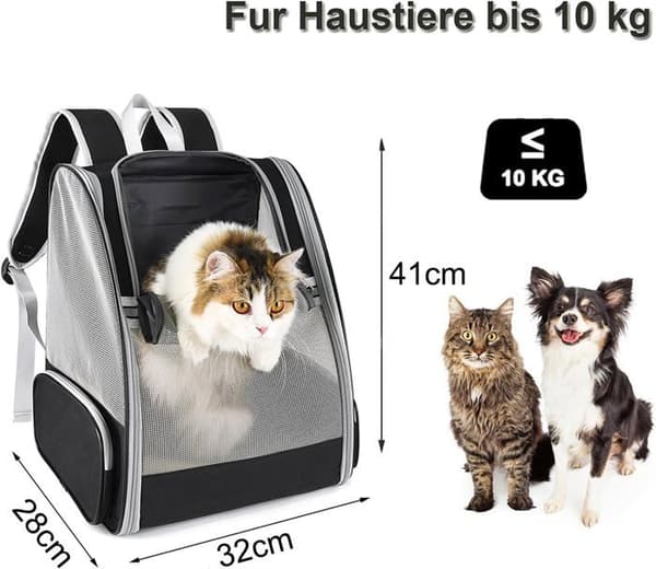 Bæreveske - HANDEIU - Sammenleggbar - Pustende - 32L x 28B x 42H cm - For hunder og katter