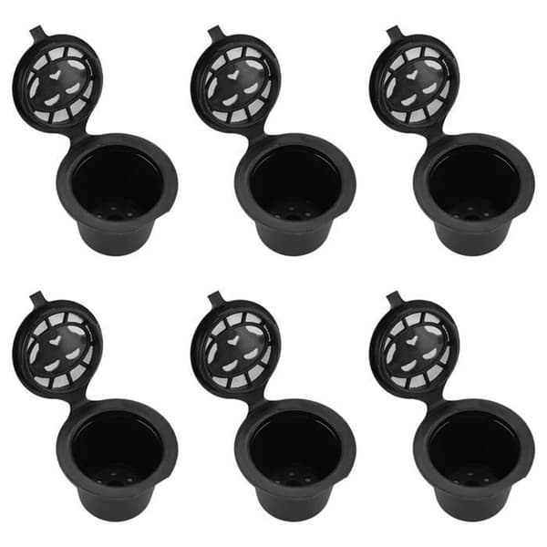 Återanvändbara kaffekapslar - 6-pack - Påfyllningsbart filter 1,5x1,1\" - Kompatibelt med kaffekapslar