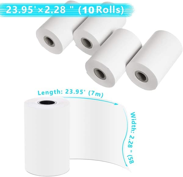 10 rullar papper för barnkamera, direktutskrift, termiskt påfyllningspapper för barnkamera