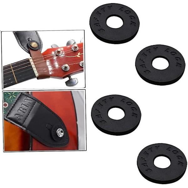 Gitarstroppblokker Gitar Gummigitarstroppblokker Sklisikre Gitarbeskytter Stropplåsbassgitardeler Tilbehør Svart 8stk